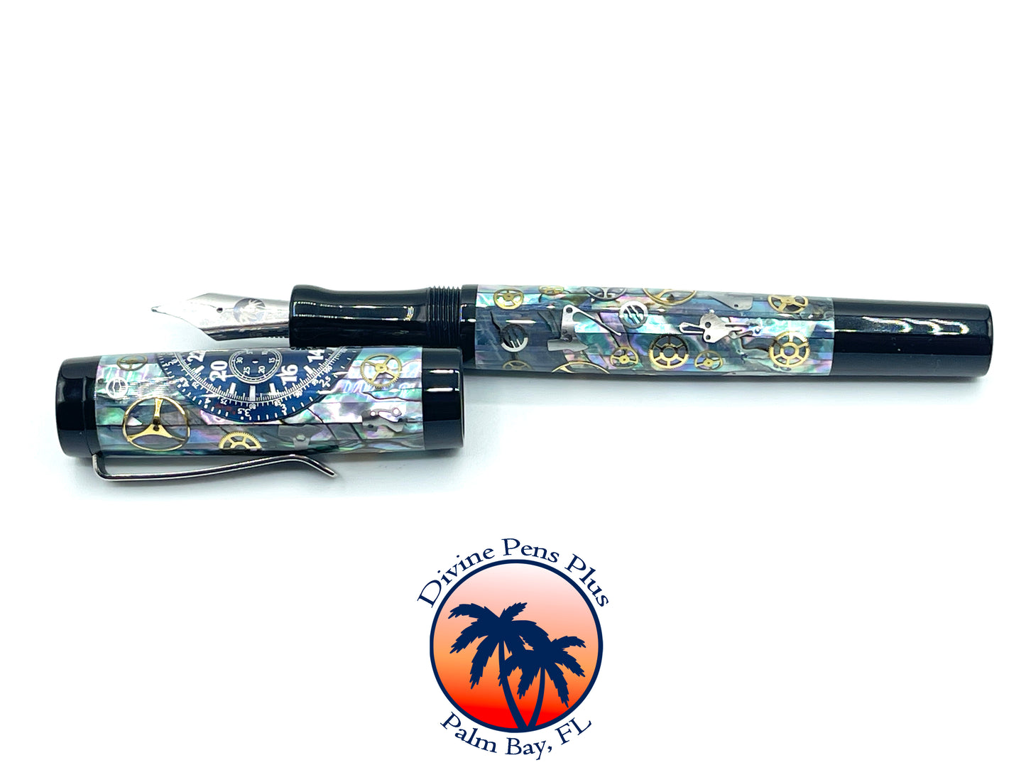 Custom Fountain Pen - Breitling Bentley Watch Parts w/Abalone