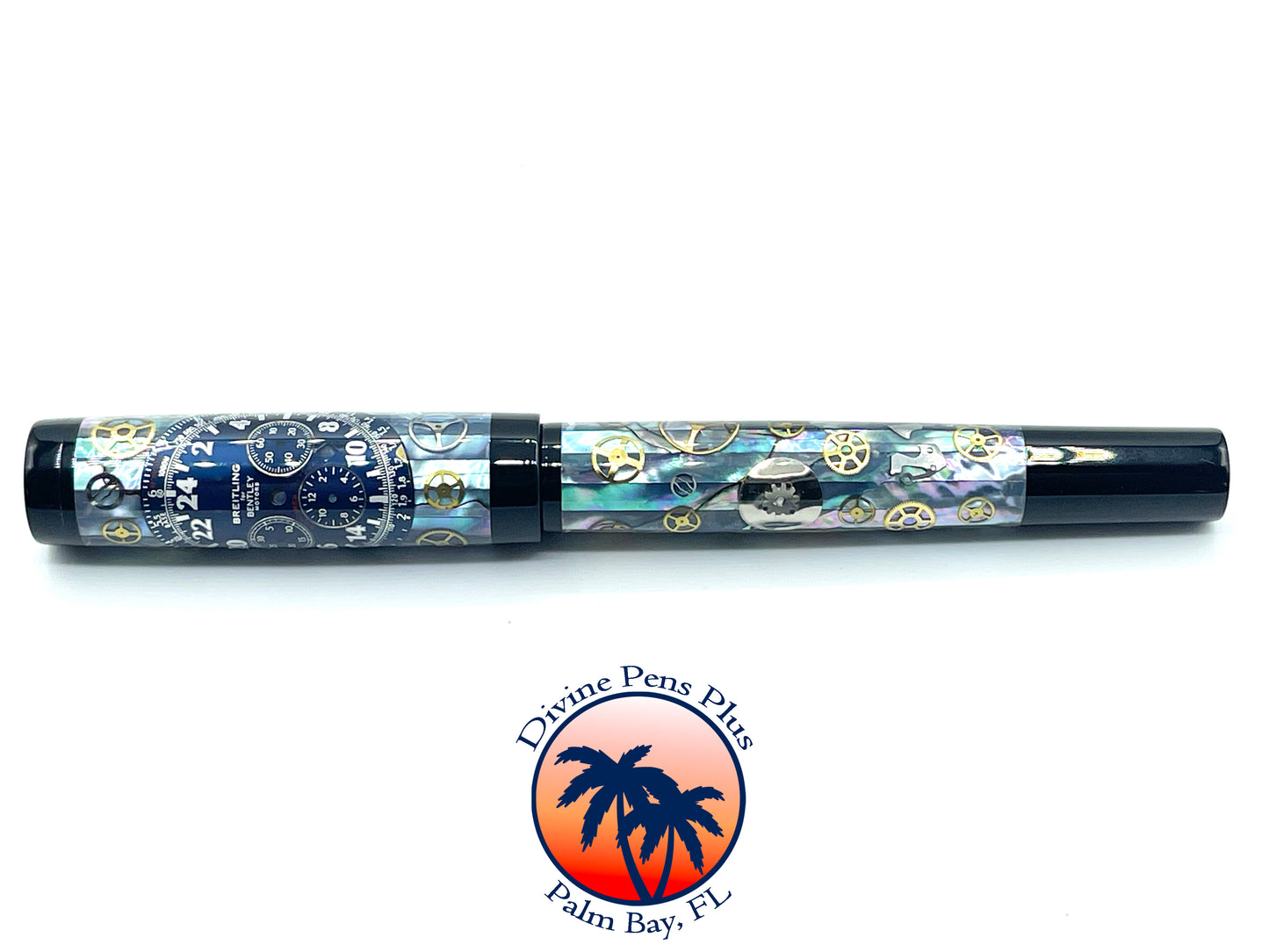 Custom Fountain Pen - Breitling Bentley Watch Parts w/Abalone