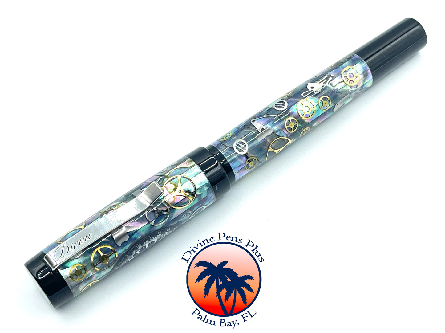 Custom Fountain Pen - Breitling Bentley Watch Parts w/Abalone