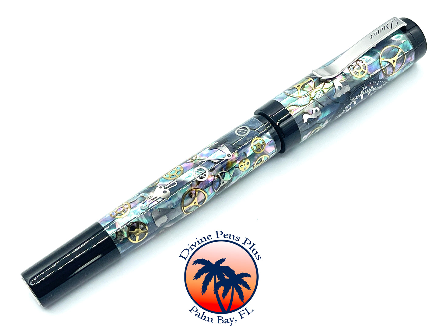 Custom Fountain Pen - Breitling Bentley Watch Parts w/Abalone