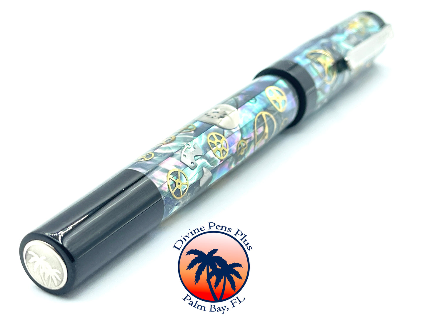 Custom Fountain Pen - Breitling Bentley Watch Parts w/Abalone