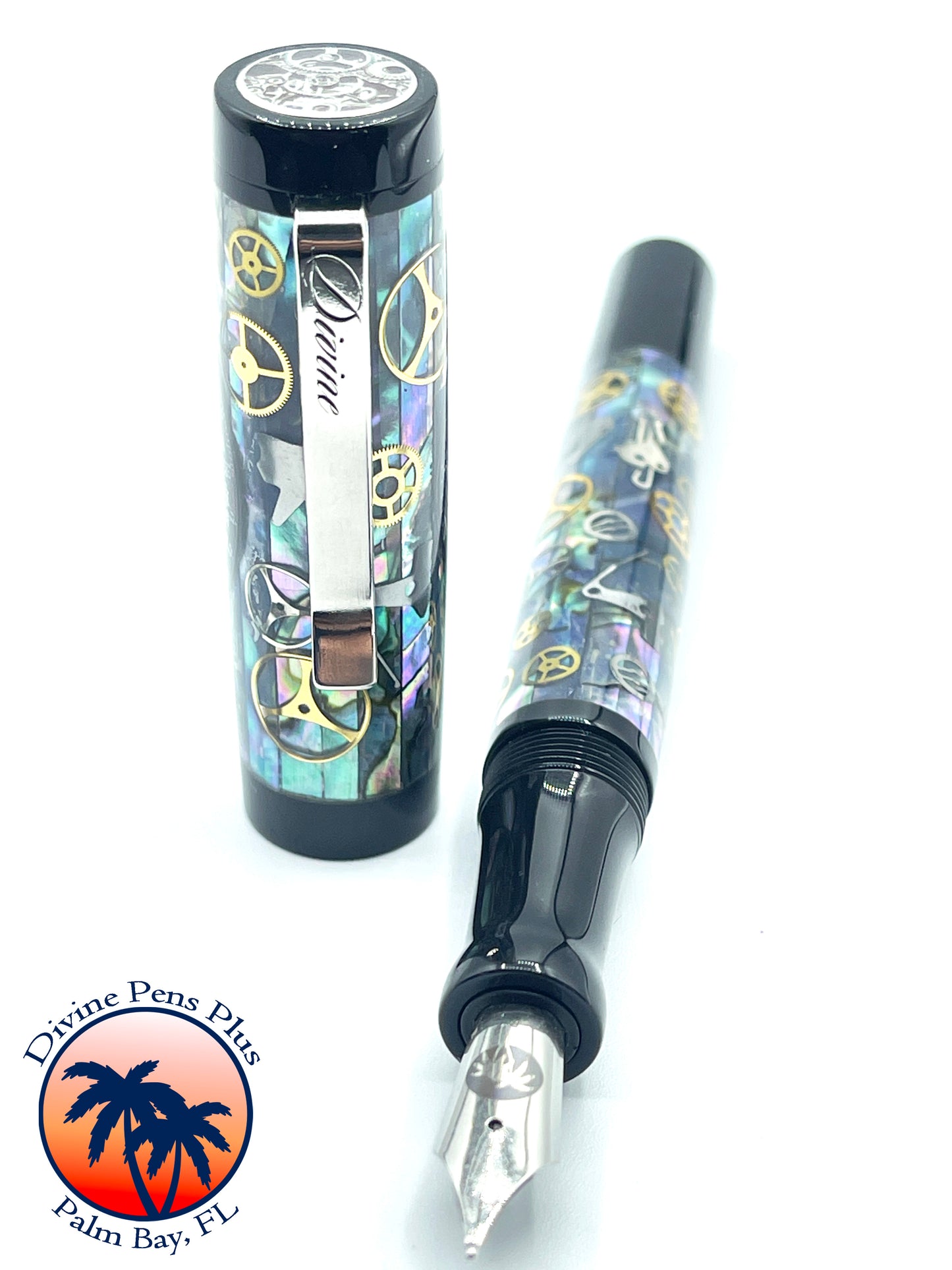 Custom Fountain Pen - Breitling Bentley Watch Parts w/Abalone