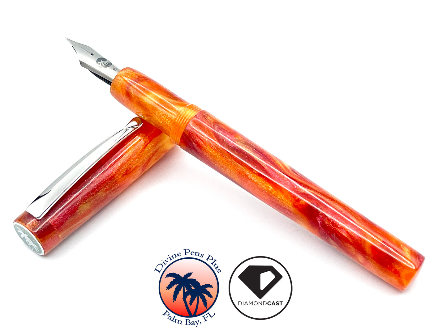 Agape Fountain Pen - "En Fuego" DiamondCast™