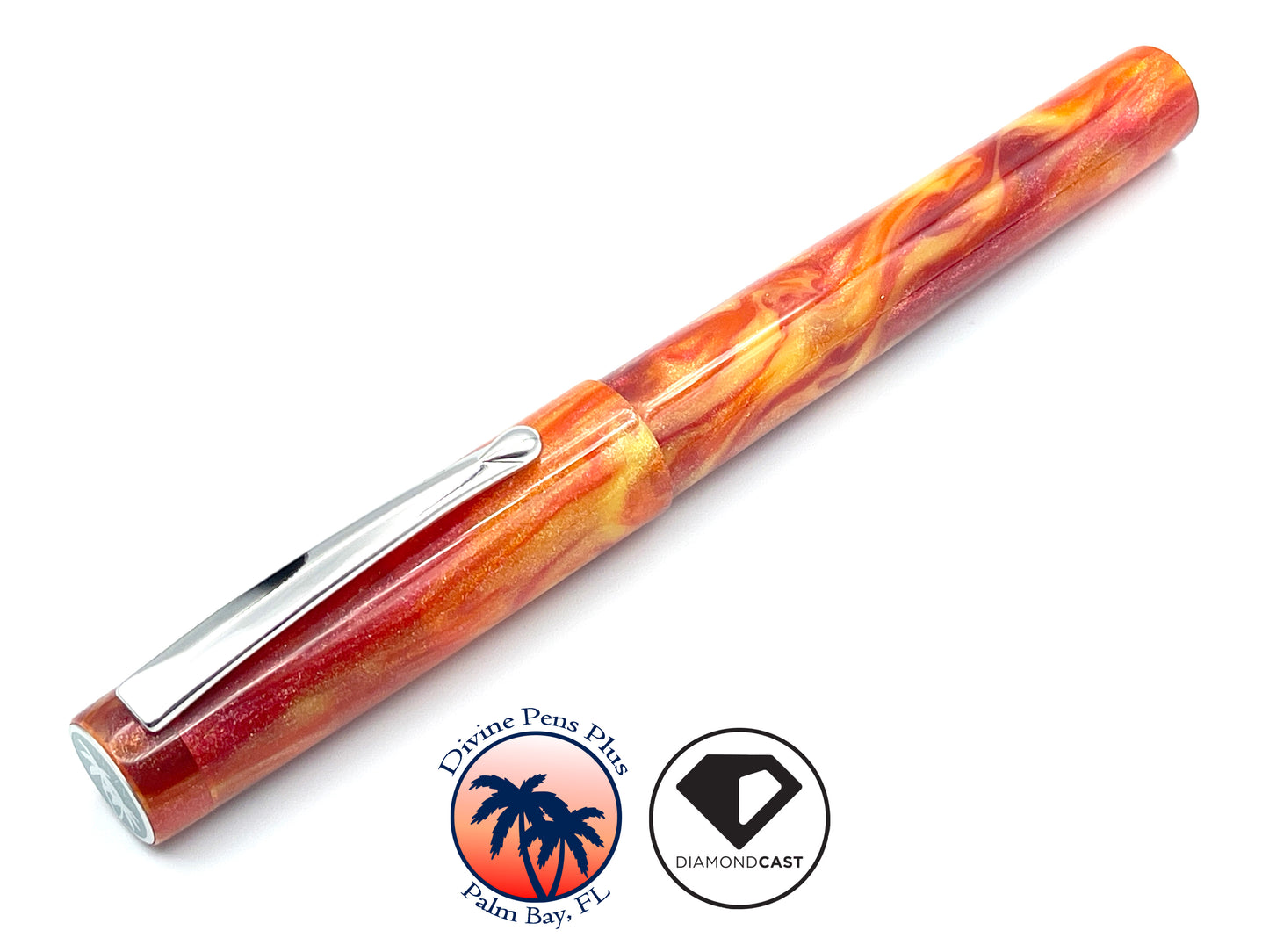 Agape Fountain Pen - "En Fuego" DiamondCast™