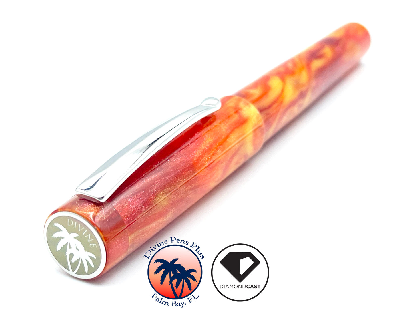 Agape Fountain Pen - "En Fuego" DiamondCast™