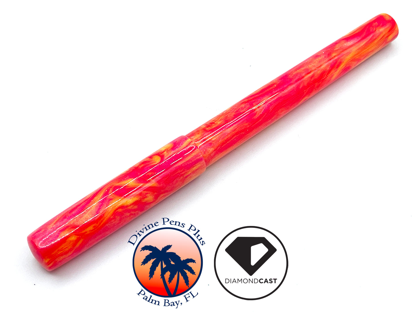 Caritas Fountain Pen - Hot Pink and Yellow DiamondCast™