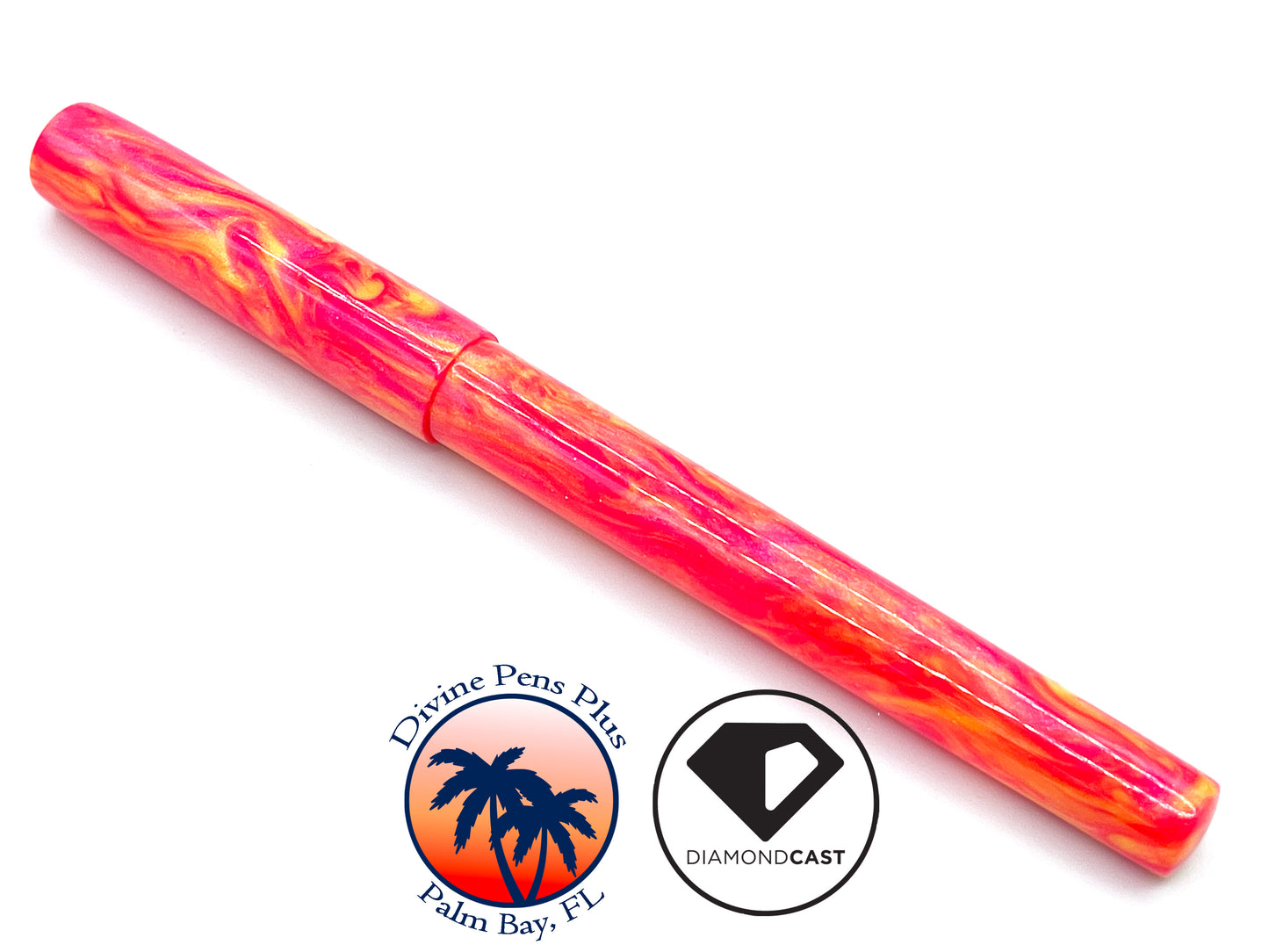 Caritas Fountain Pen - Hot Pink and Yellow DiamondCast™