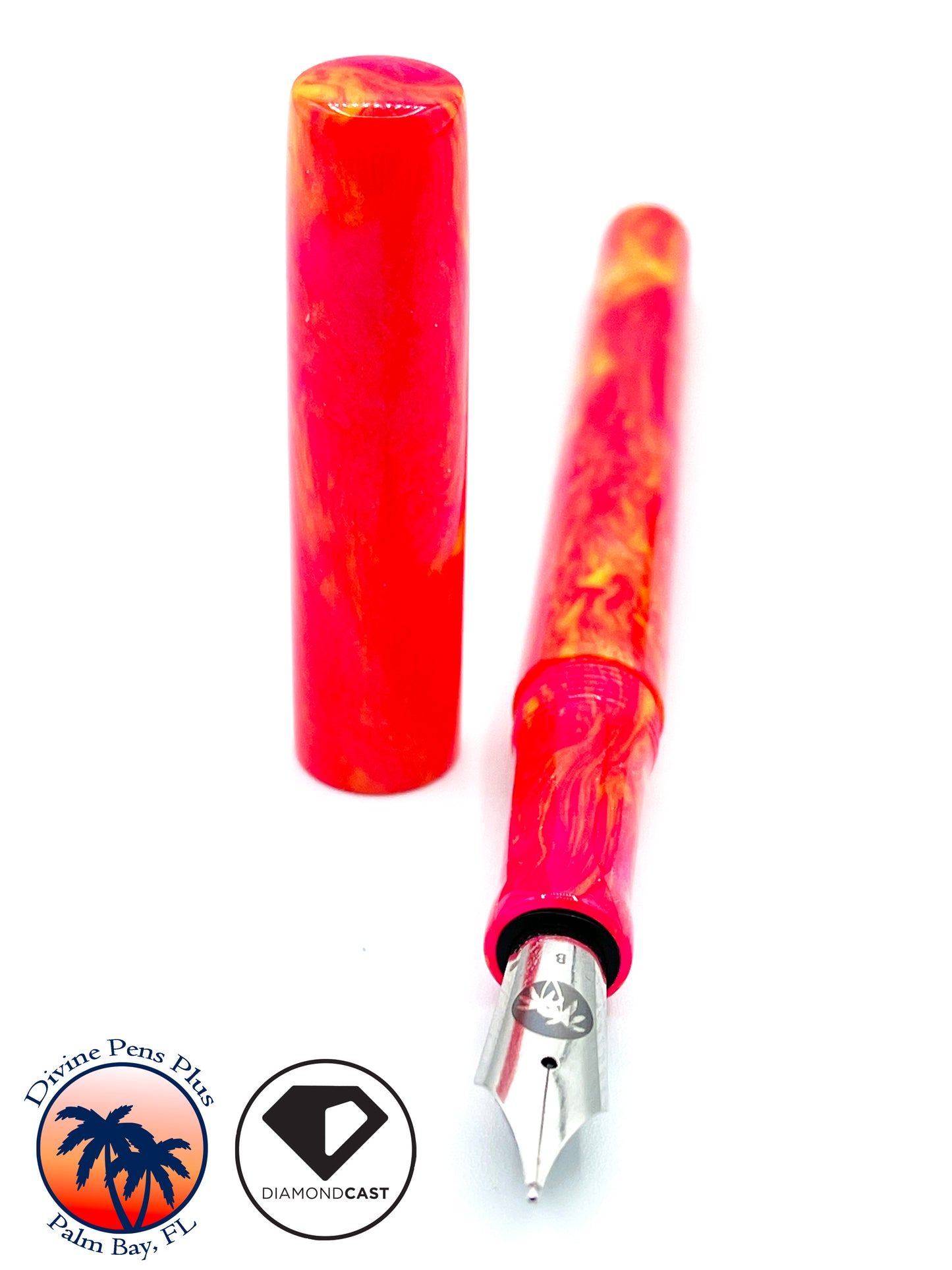 Caritas Fountain Pen - Hot Pink and Yellow DiamondCast™