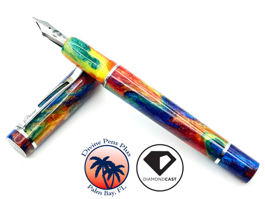 Divinus Fountain Pen - "Oil Slick" DiamondCast™