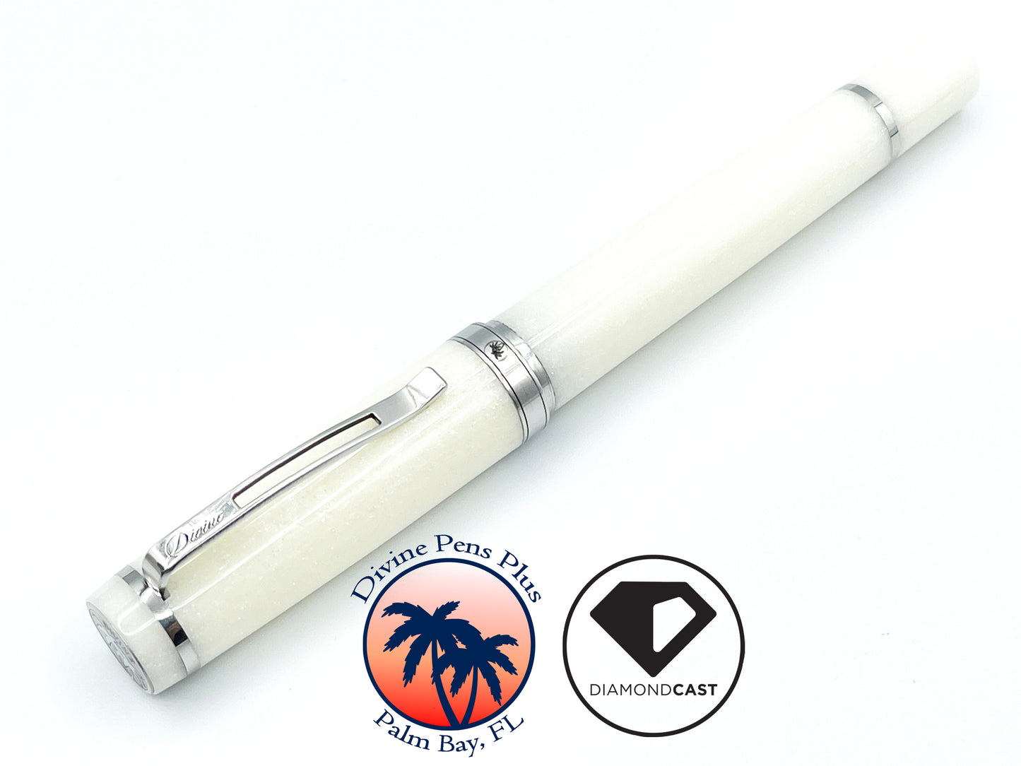 Divinus Fountain Pen - "White Radiance" DiamondCast™
