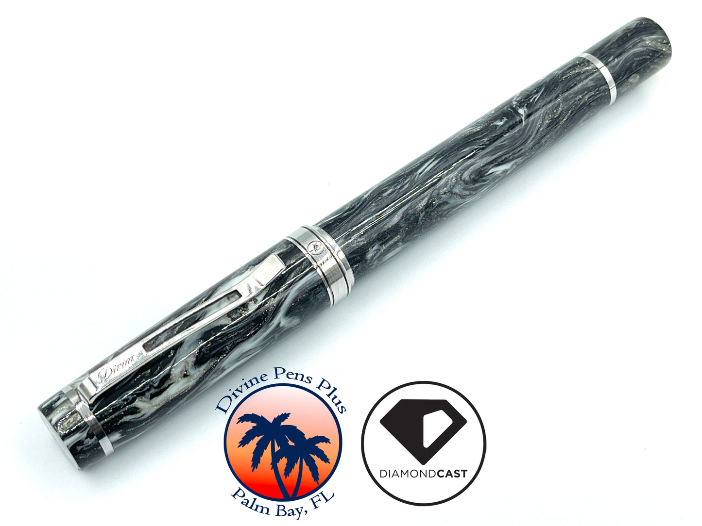 Divinus Fountain Pen - "Silver Run" DiamondCast™