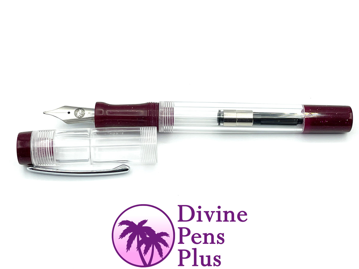 Agape Fountain Pen - Demonstrator w/"Boysenberry" Glitter