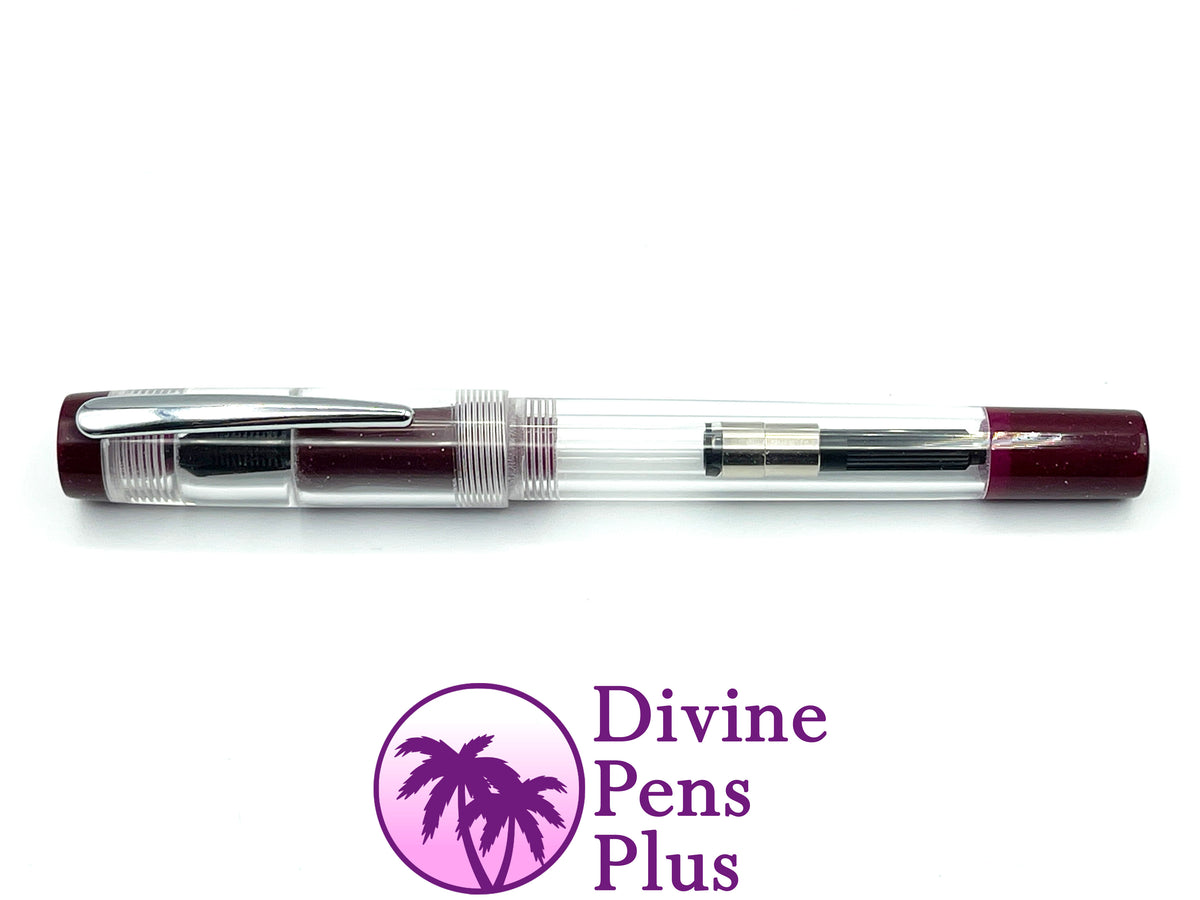 Agape Fountain Pen - Demonstrator w/"Boysenberry" Glitter