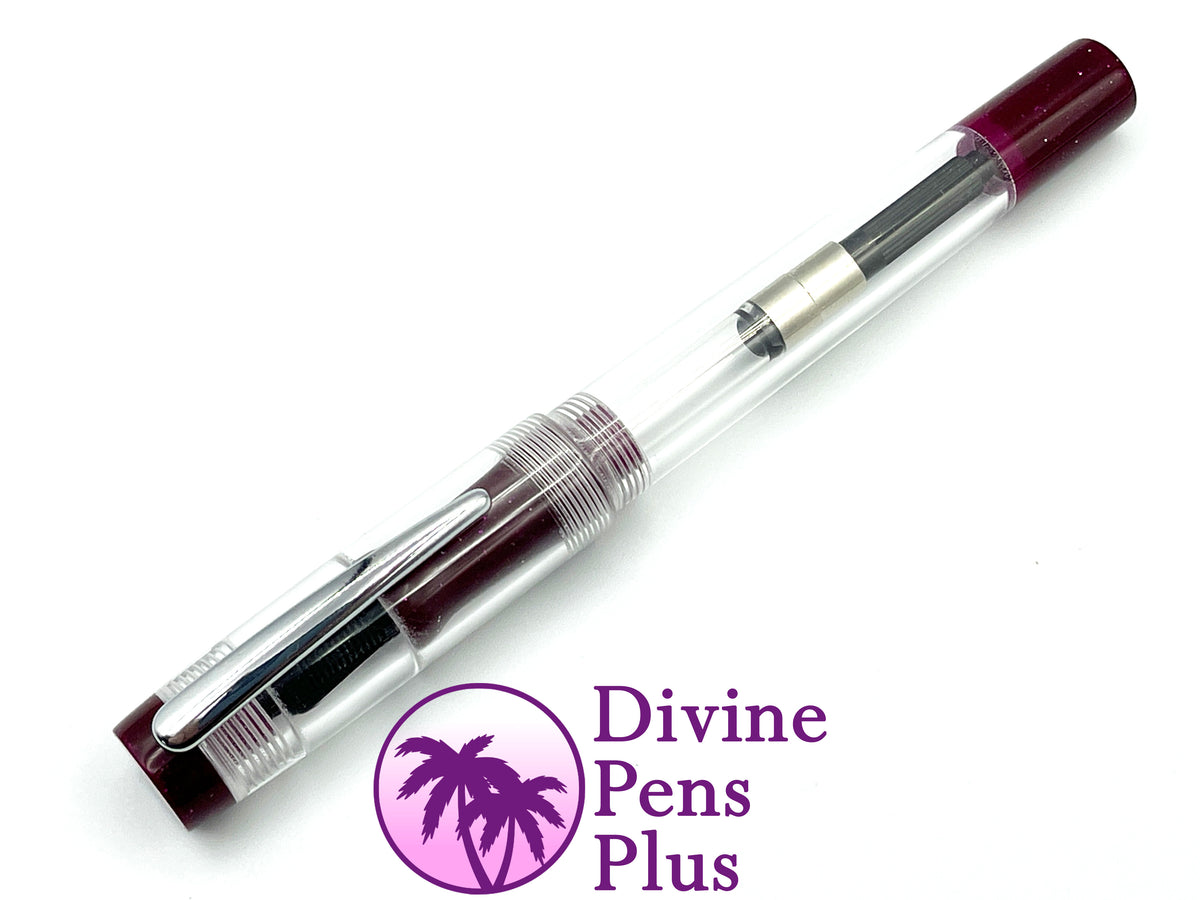 Agape Fountain Pen - Demonstrator w/"Boysenberry" Glitter