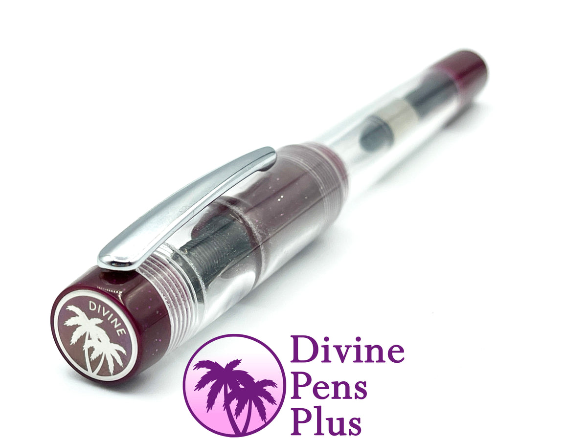 Agape Fountain Pen - Demonstrator w/"Boysenberry" Glitter