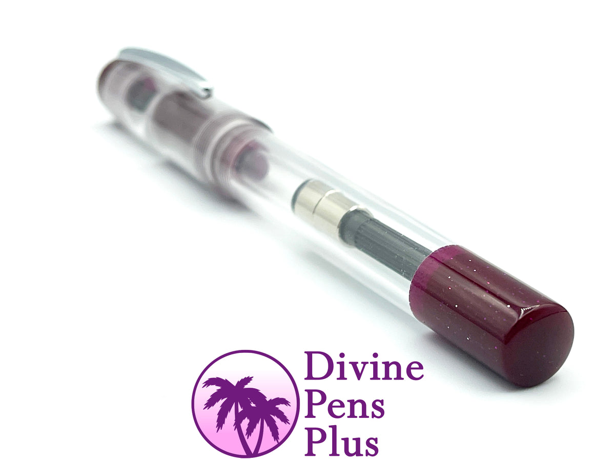 Agape Fountain Pen - Demonstrator w/"Boysenberry" Glitter