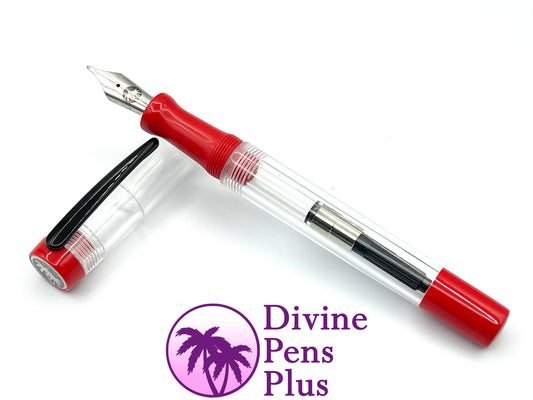Agape Fountain Pen - Demonstrator w/Solid Red