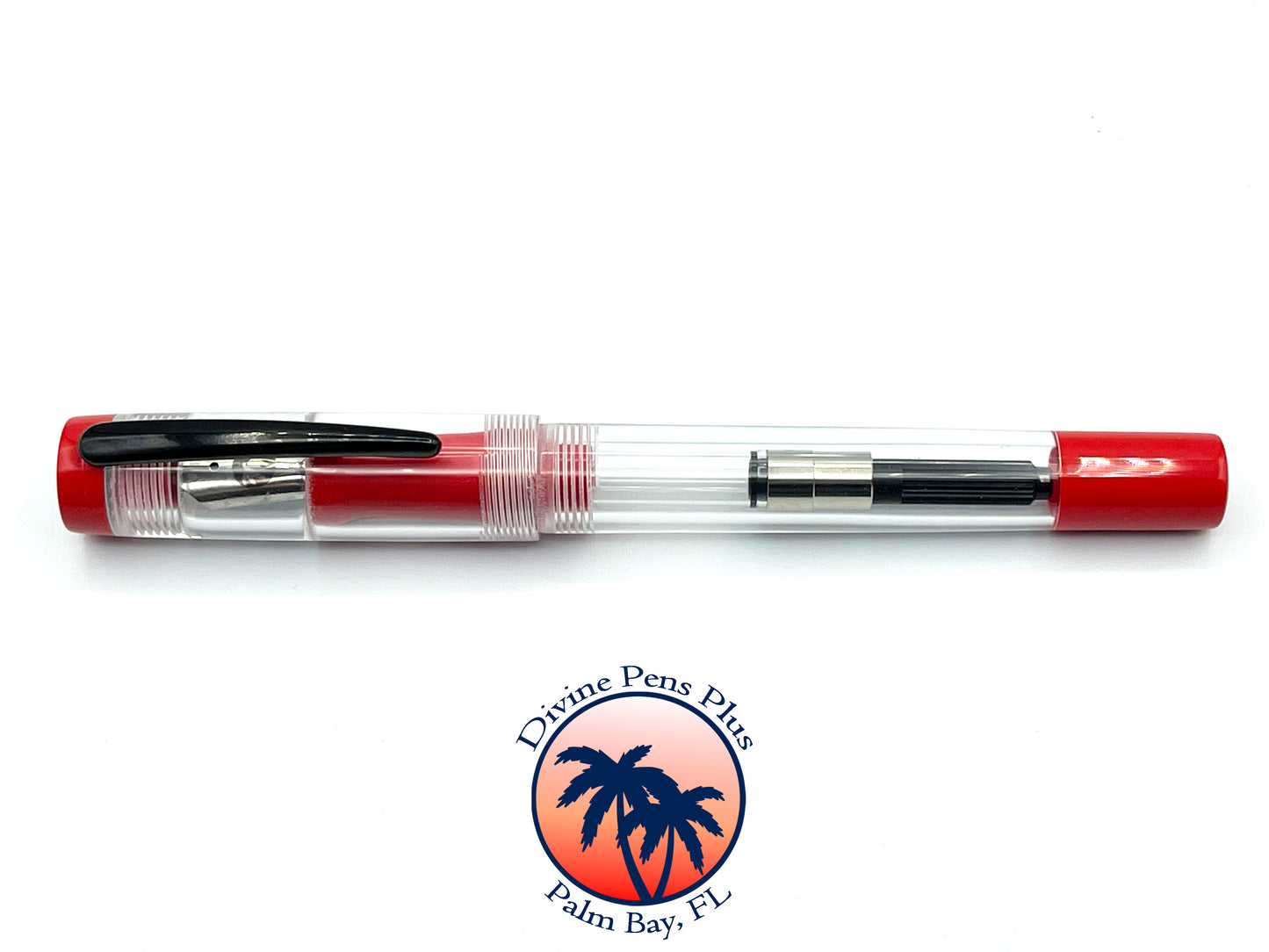 Agape Fountain Pen - Demonstrator w/Solid Red