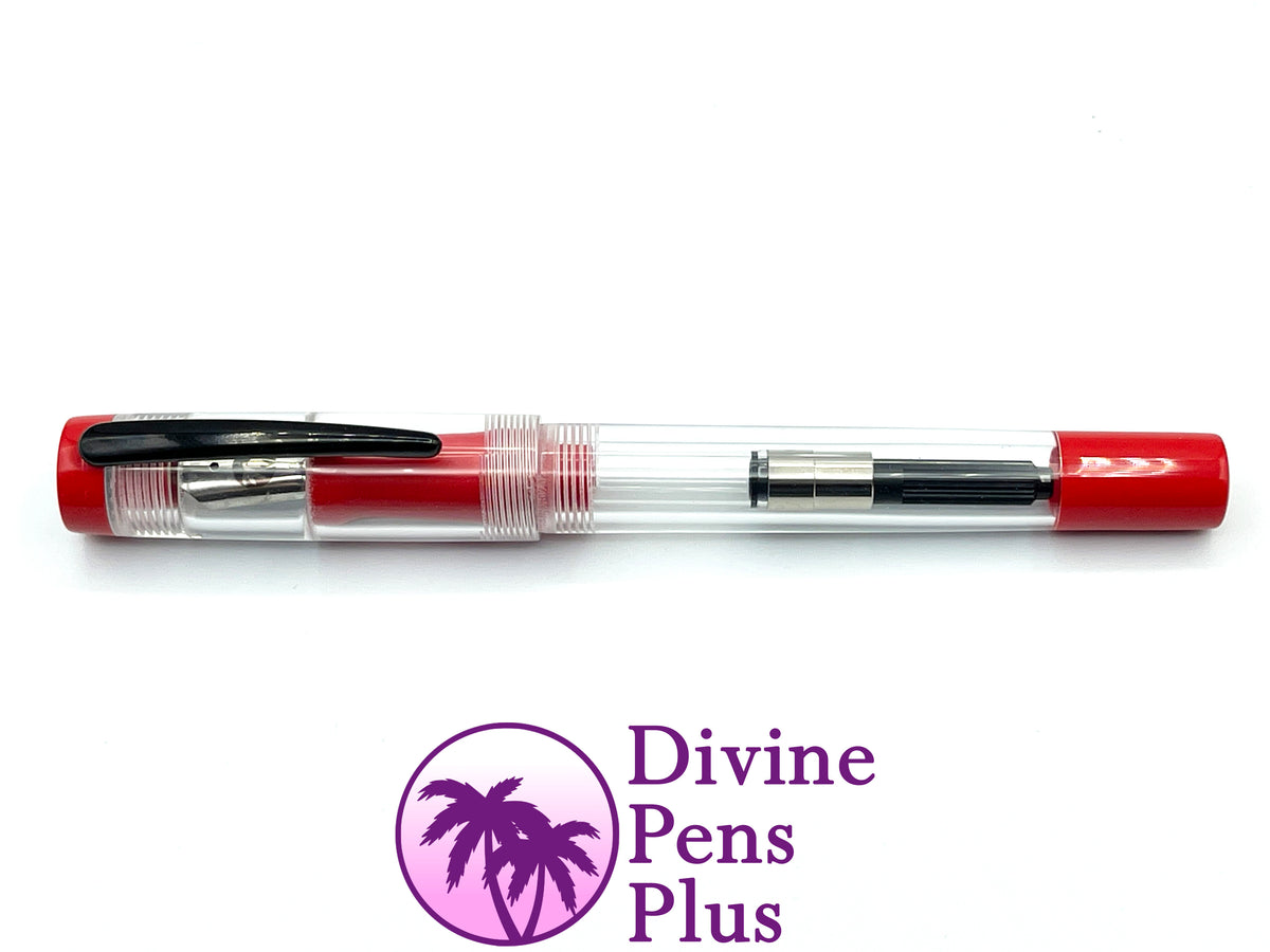 Agape Fountain Pen - Demonstrator w/Solid Red