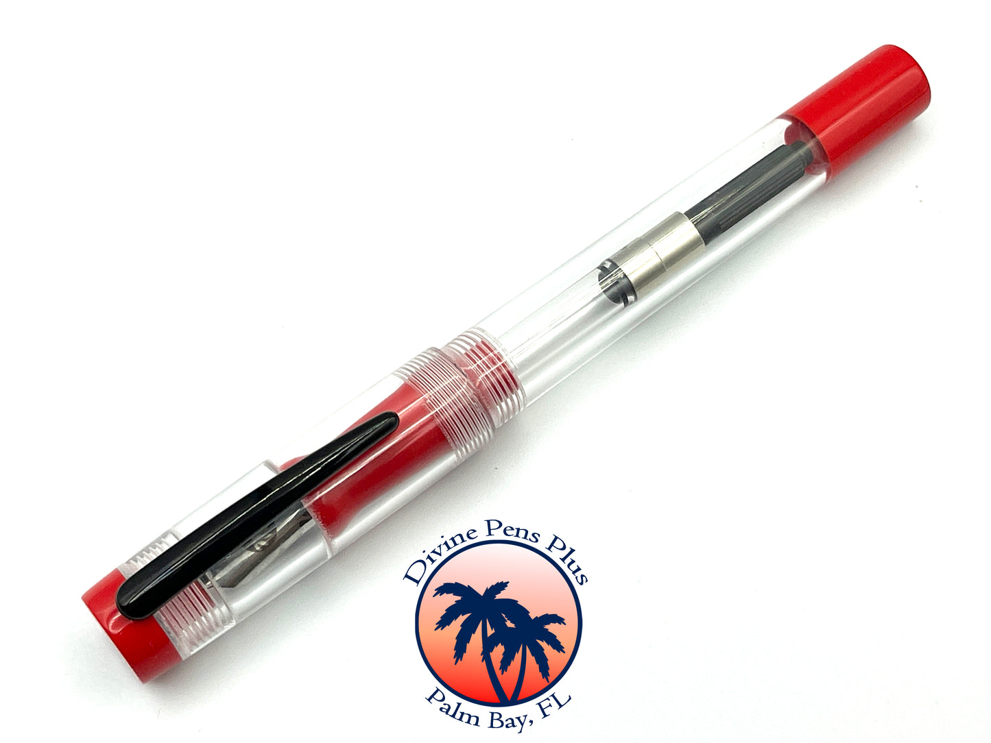 Agape Fountain Pen - Demonstrator w/Solid Red