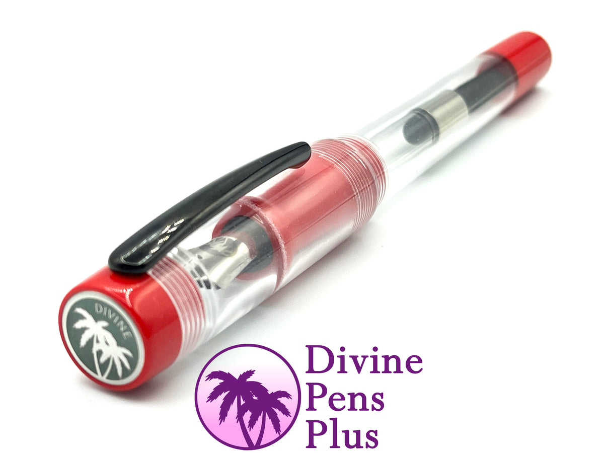 Agape Fountain Pen - Demonstrator w/Solid Red