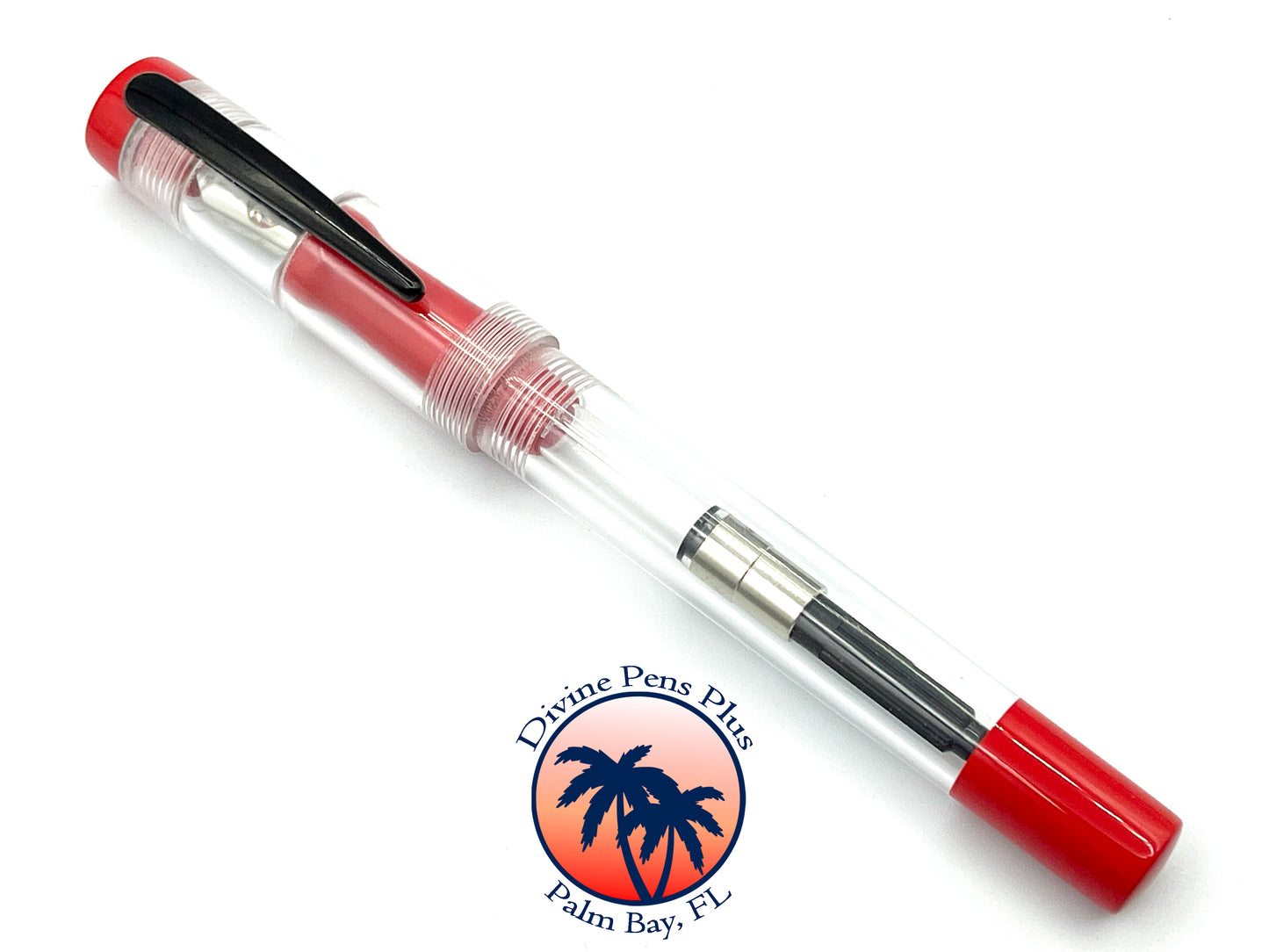 Agape Fountain Pen - Demonstrator w/Solid Red
