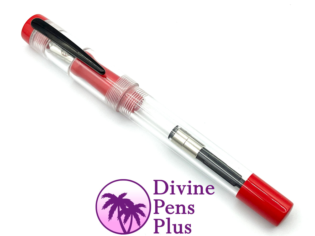Agape Fountain Pen - Demonstrator w/Solid Red