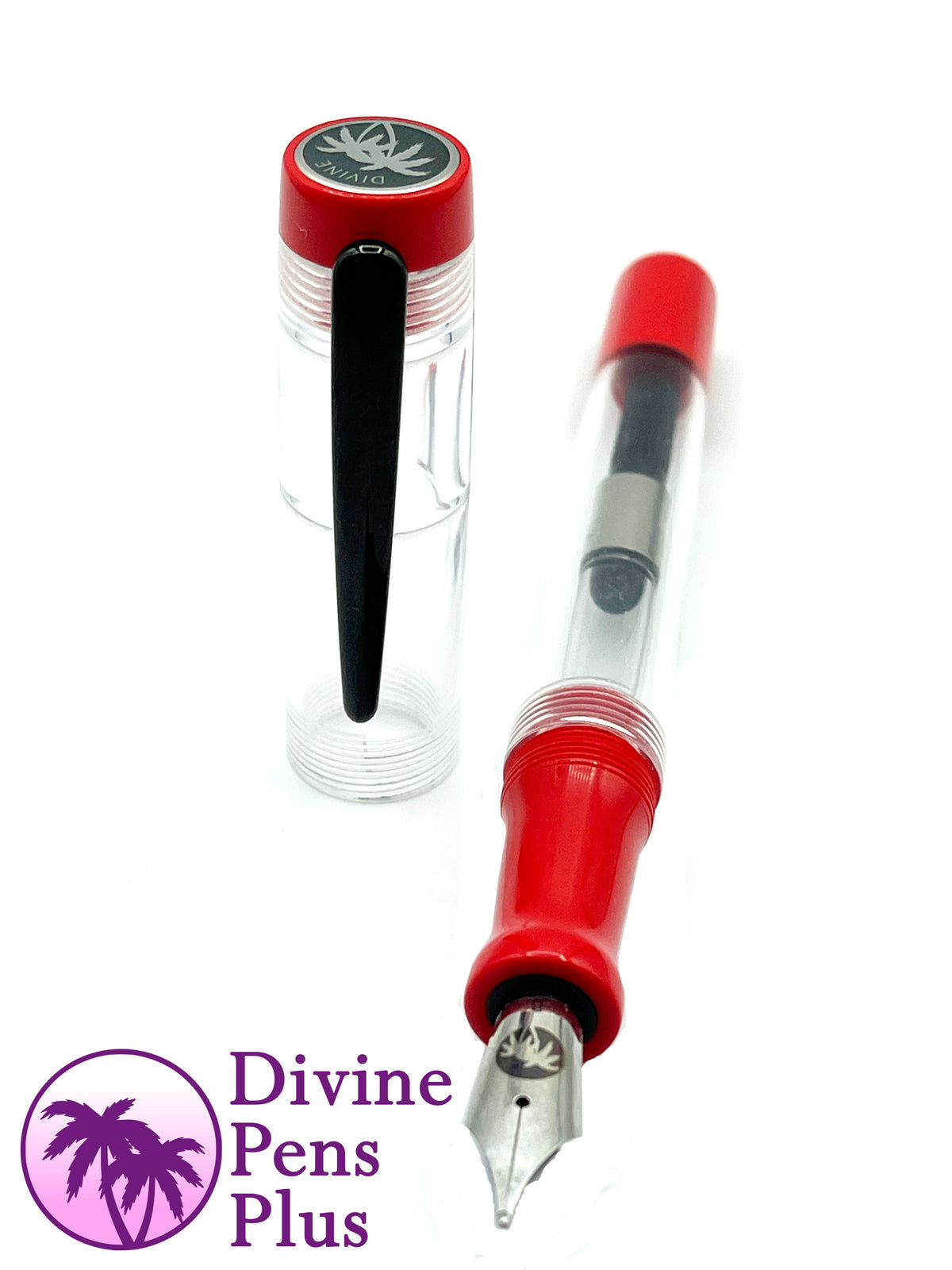Agape Fountain Pen - Demonstrator w/Solid Red