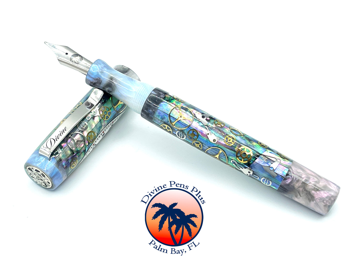 Custom Fountain Pen - Franck Mueller Watch Parts w/Abalone and After the Storm