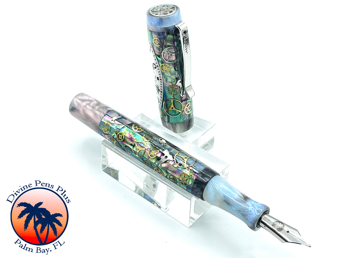 Custom Fountain Pen - Franck Mueller Watch Parts w/Abalone and After the Storm