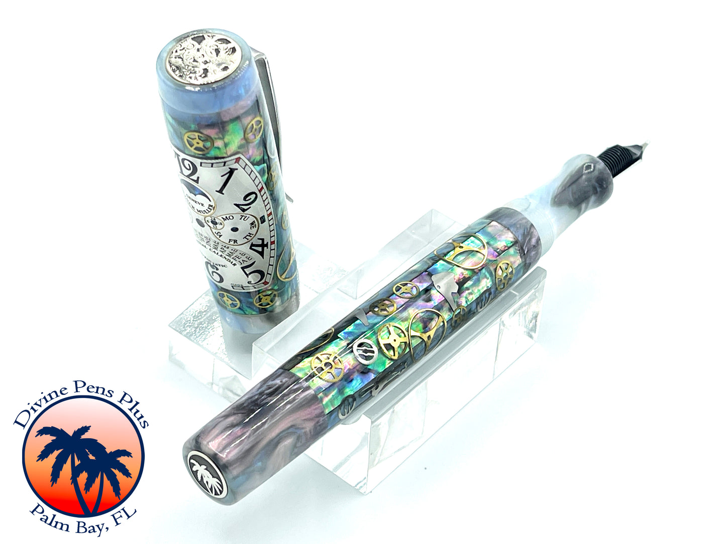 Custom Fountain Pen - Franck Mueller Watch Parts w/Abalone and After the Storm