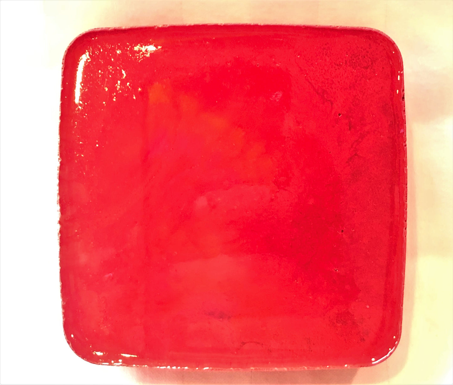 Square Red Alcohol Ink Trinket/Ashtray