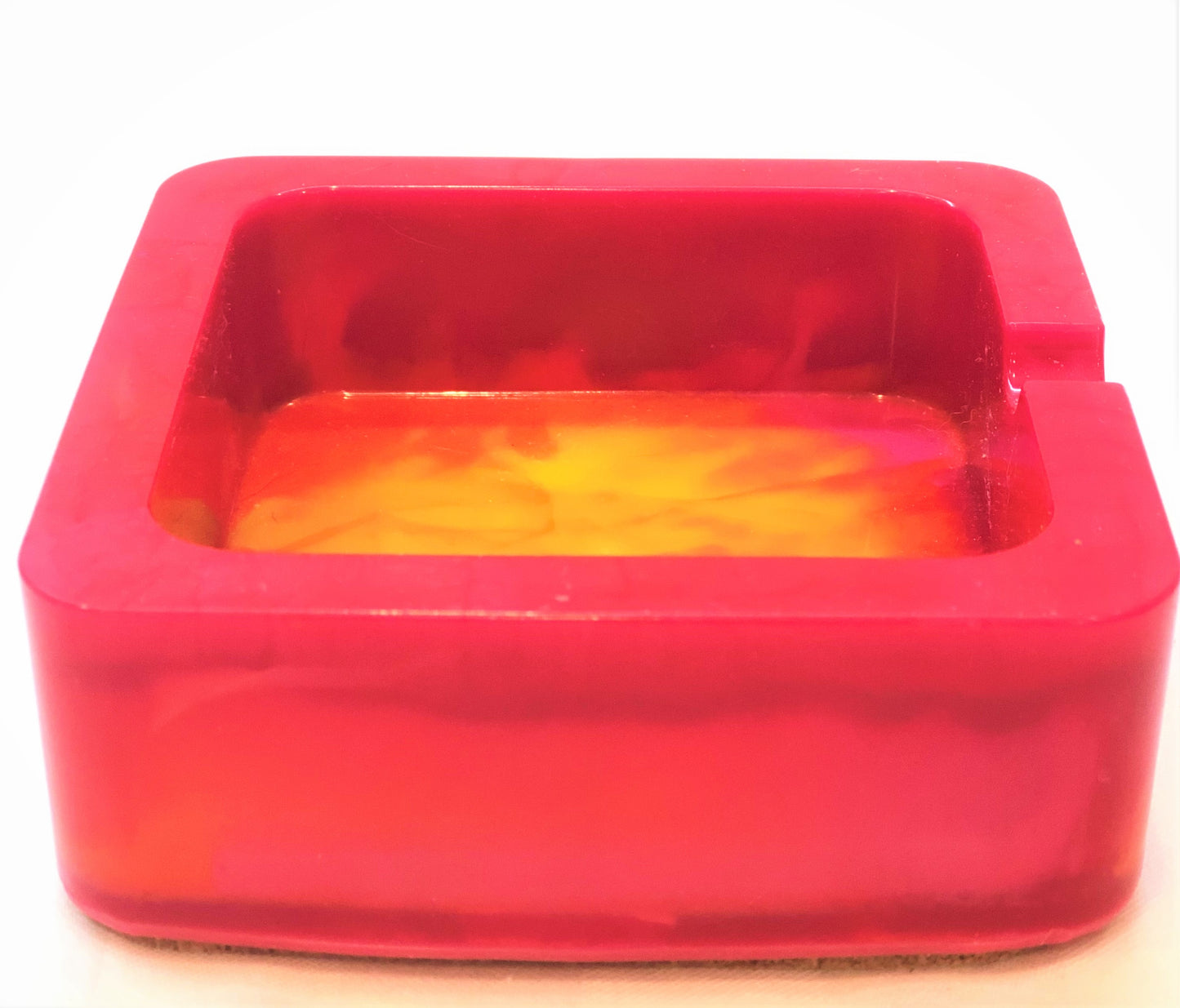 Square Red Yellow and Pink Trinket/Ashtray
