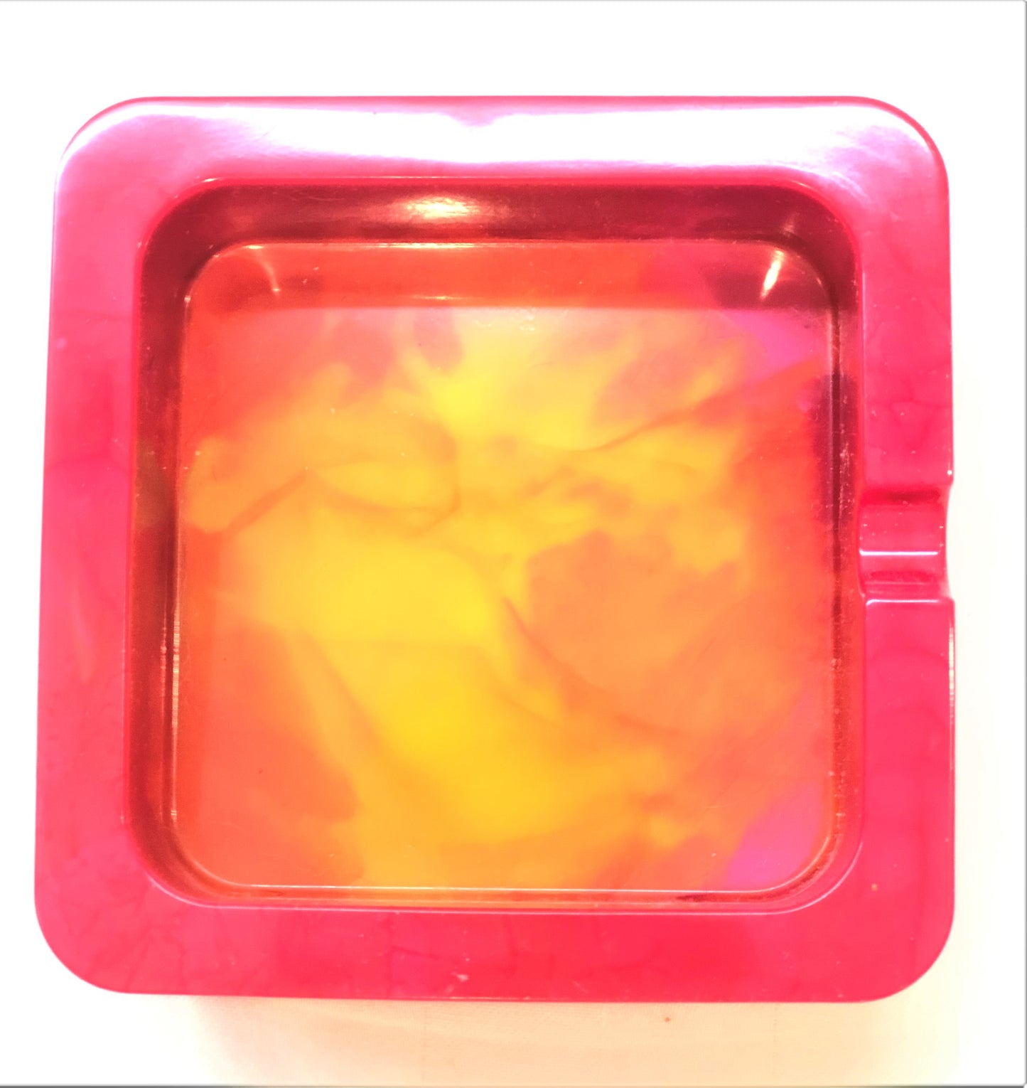 Square Red Yellow and Pink Trinket/Ashtray