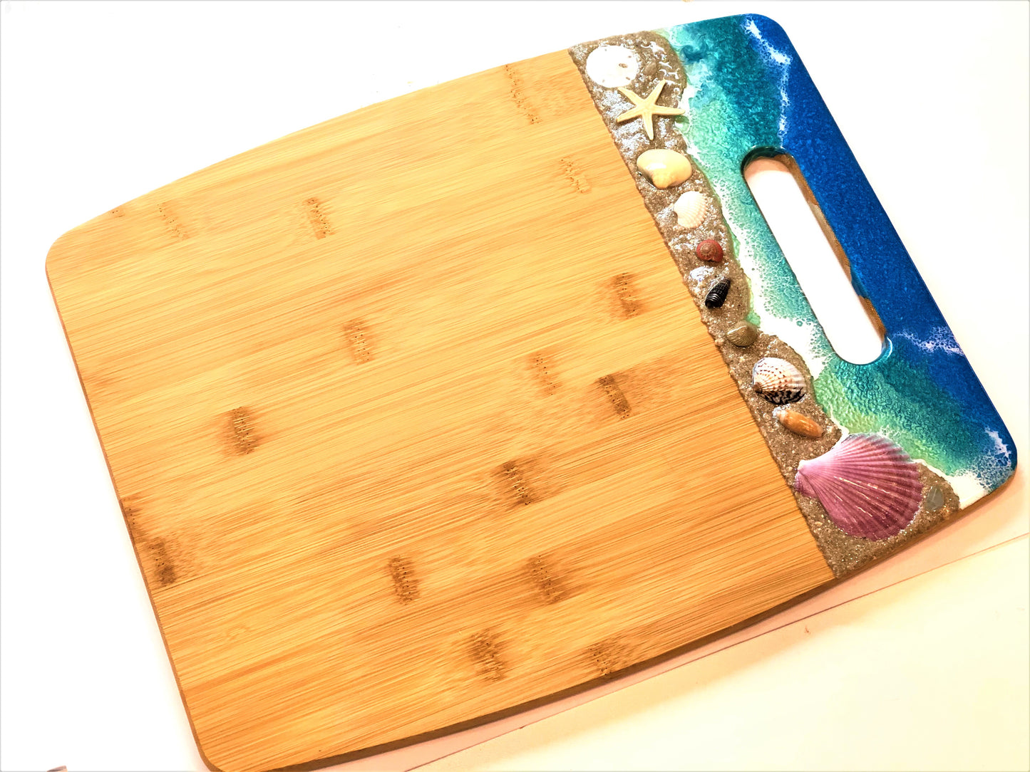 Cutting Board Extra Large - Bamboo with Beach Scene