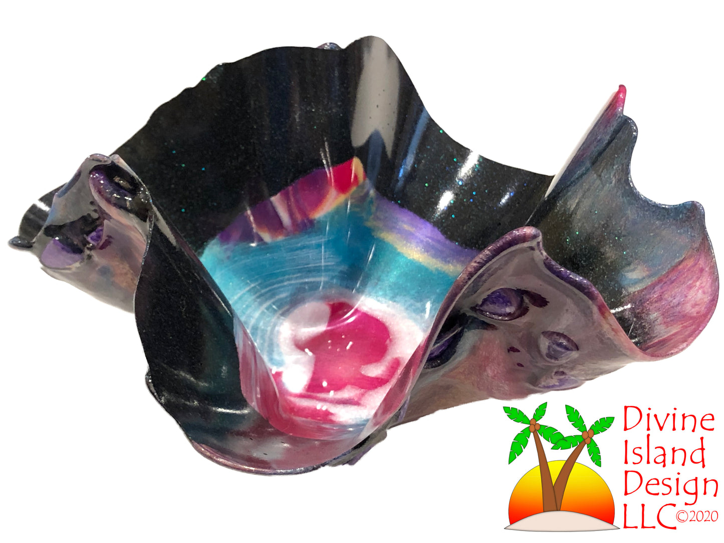 Resin Free Form Bowl - Small Multi Color
