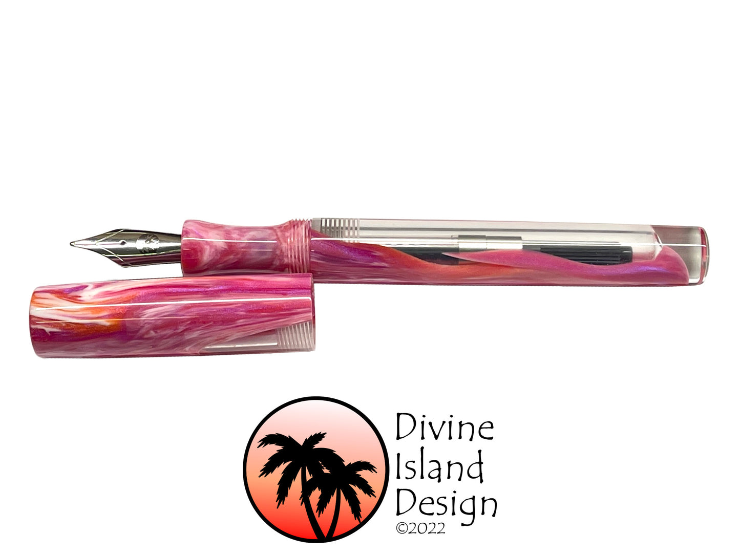 Conch Fountain - "Hibiscus" with Clear - Demonstrator