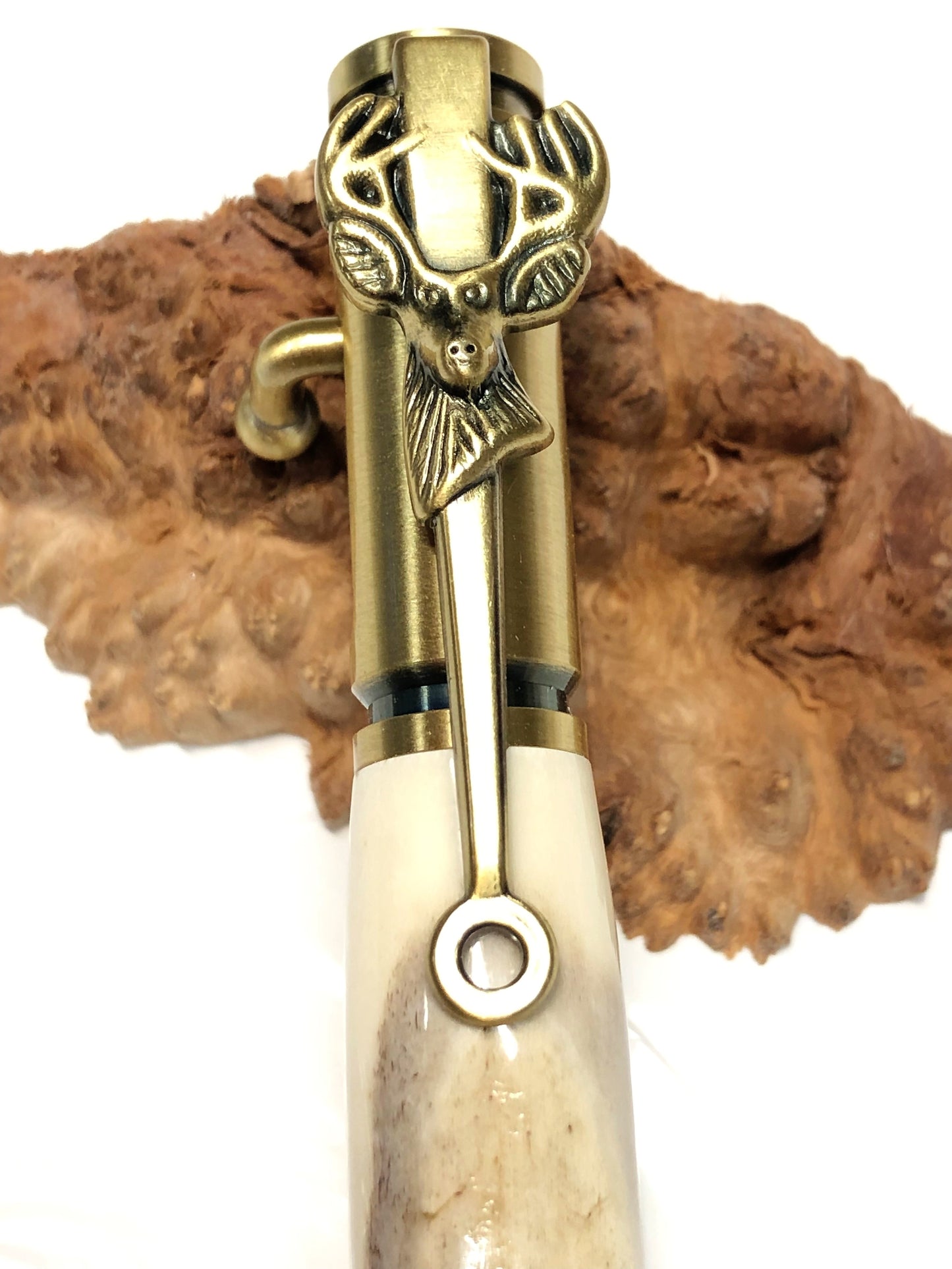 Deer Hunter / Antique Brass - Whitetail Antler