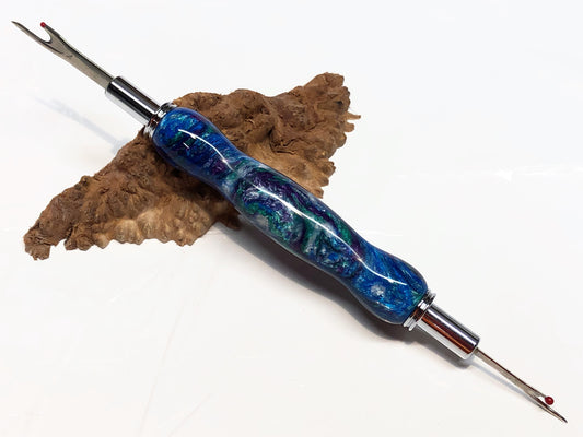 Seam Ripper / Double Blade - "Peacock" Custom Resin