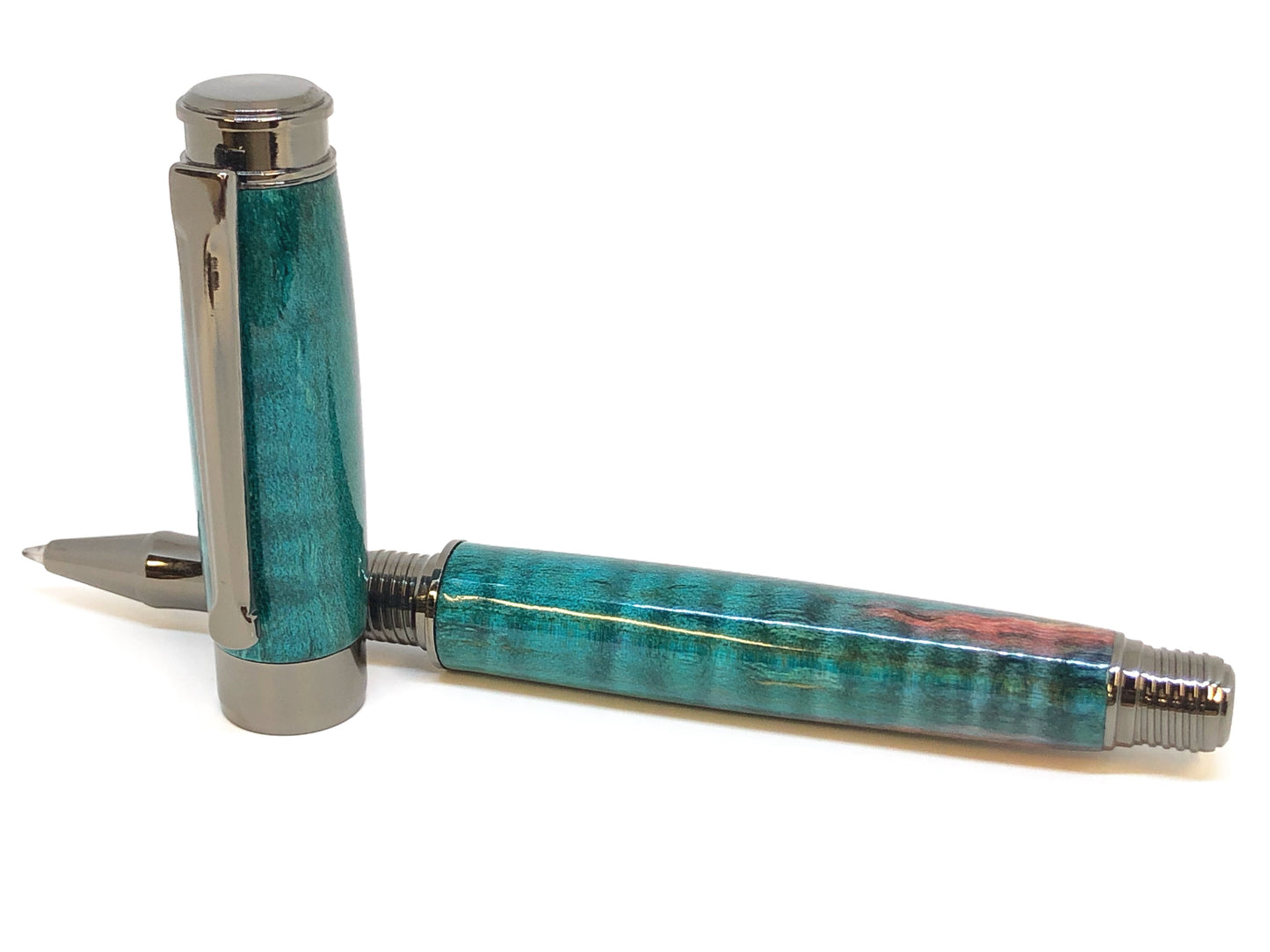 Leveche Rollerball / Gunmetal - Wood / Double Dyed Curly Maple