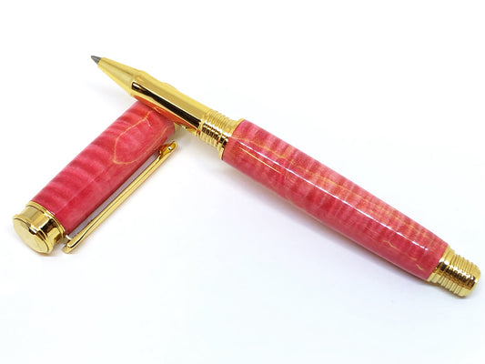 Leveche Rollerball / Gold - Wood / Pink Dyed Curly Maple