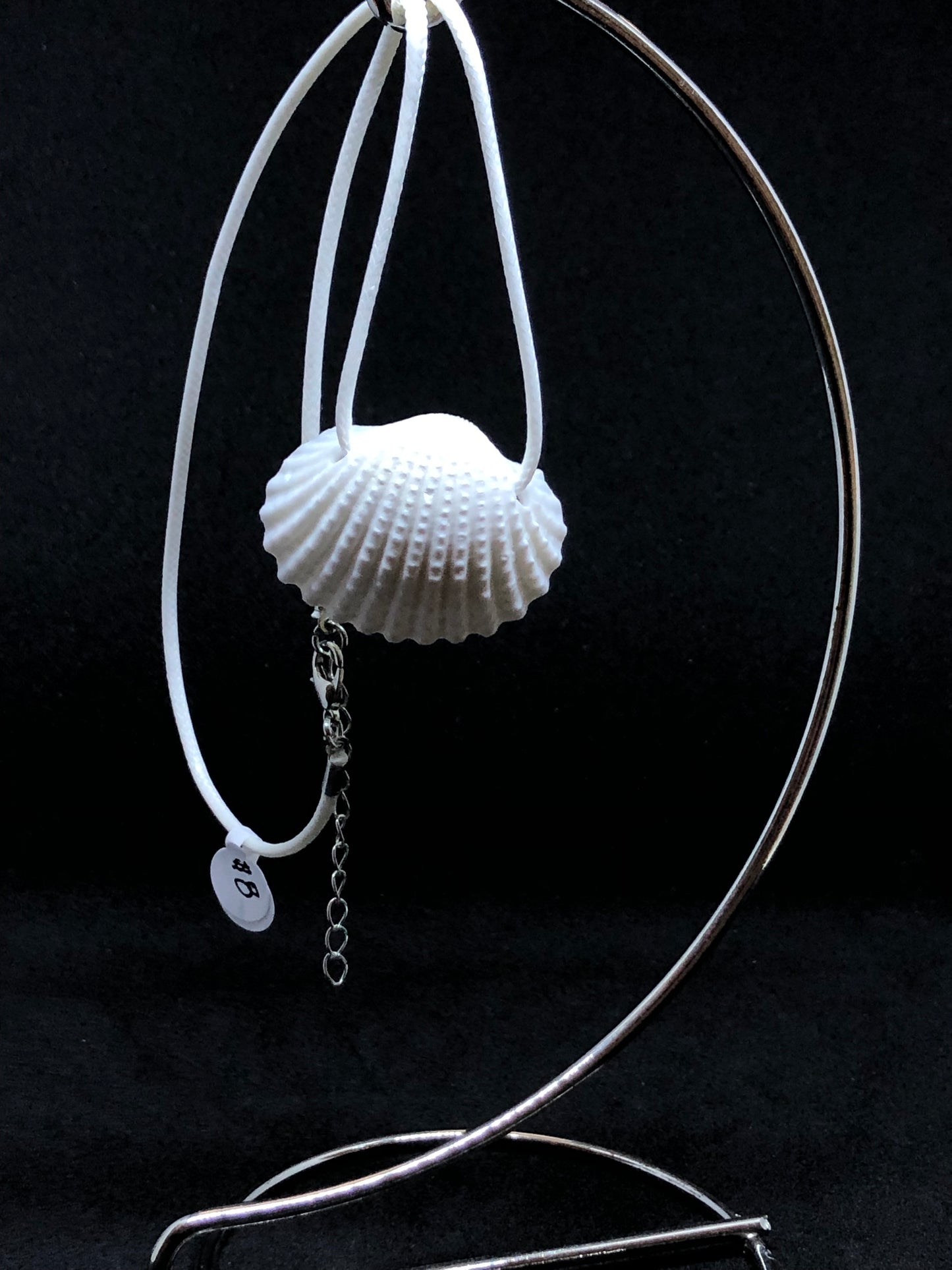 Medium Seashell - White Cord Necklace