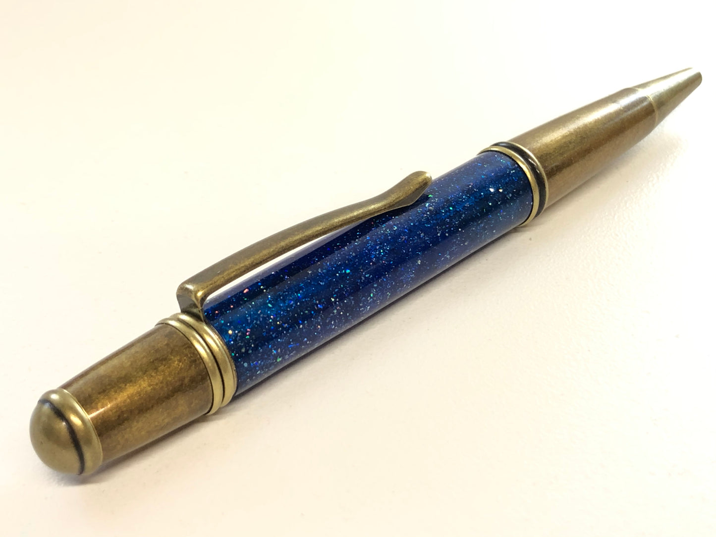 Gatsby / Antique Brass - Resin / DiamondCast Blue Radiance