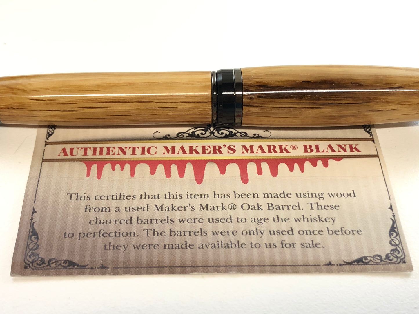 Cigar / Gunmetal - Wood / Makers Mark Barrel w/COA