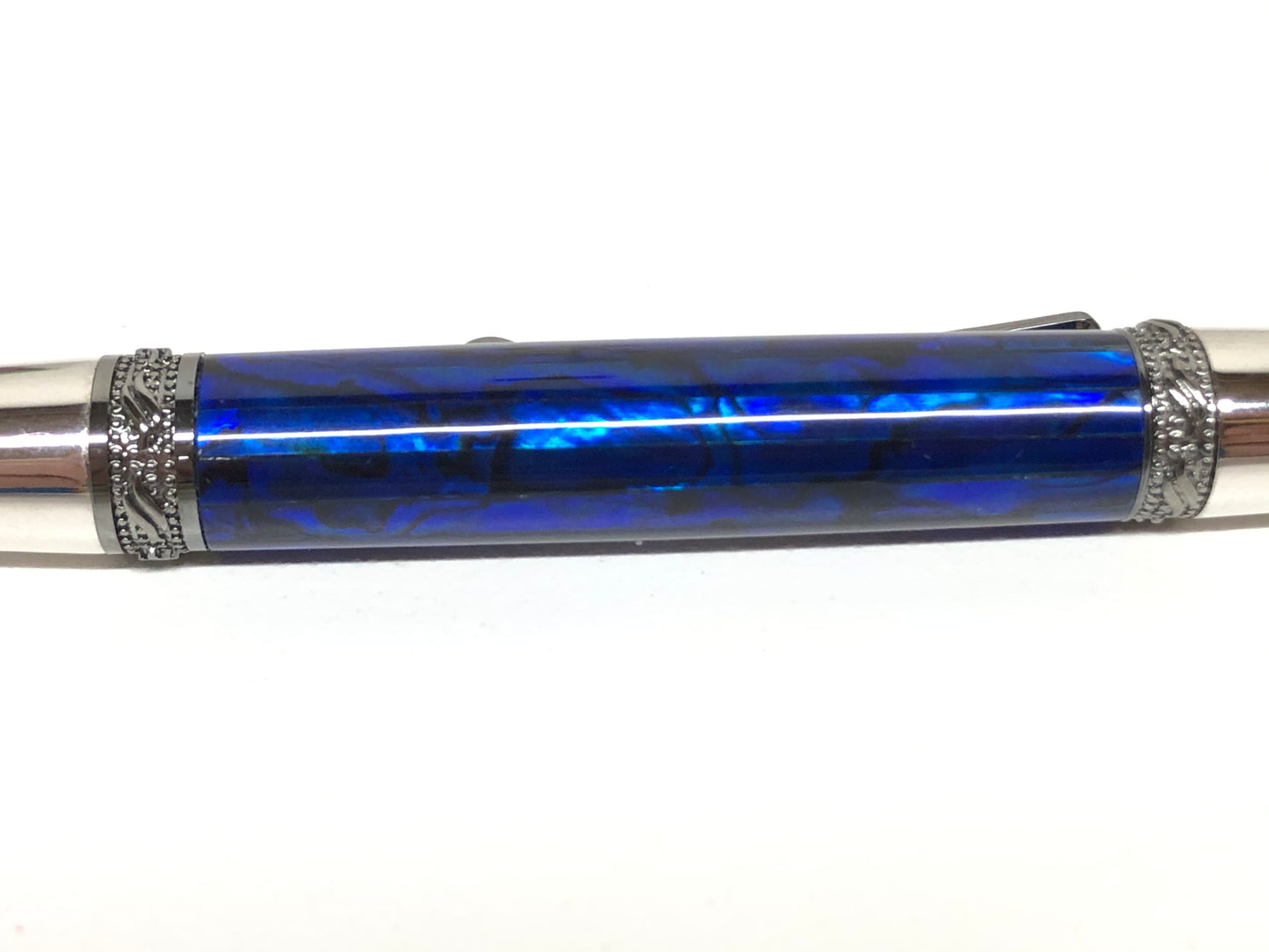 Major / Rhodium and Black Titanium - Dark Blue Paua Abalone