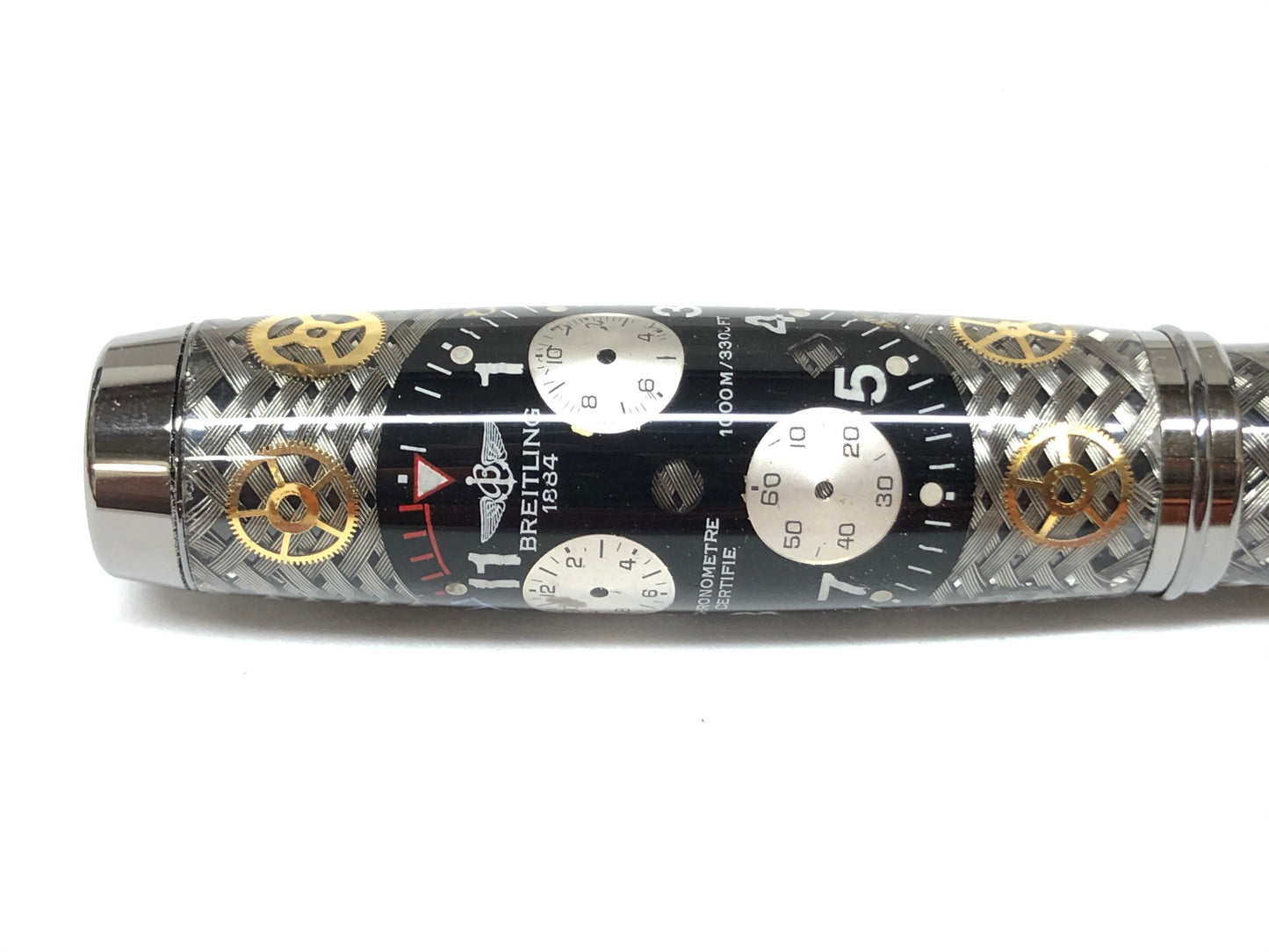 George Fountain / Black Titanium - Breitling Watch Parts w/Stainless Steel Braid