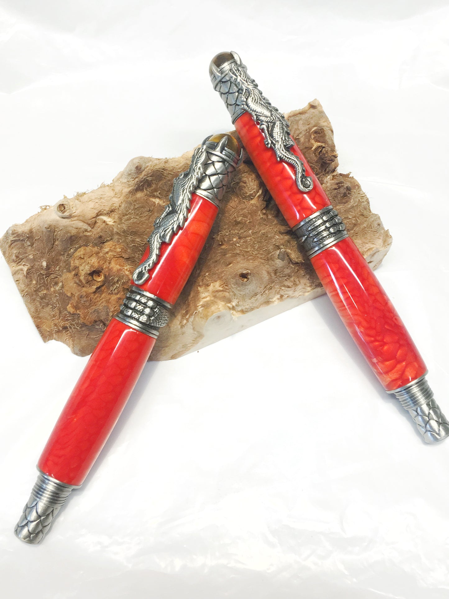 Dragon Rollerball / Antique Pewter - Juma / Magma Red