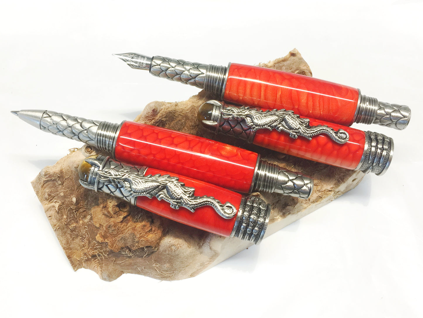 Dragon Rollerball / Antique Pewter - Juma / Magma Red