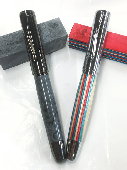 Dennis Rollerball / Chrome - Wood / Red,White and blue colored craft sticks