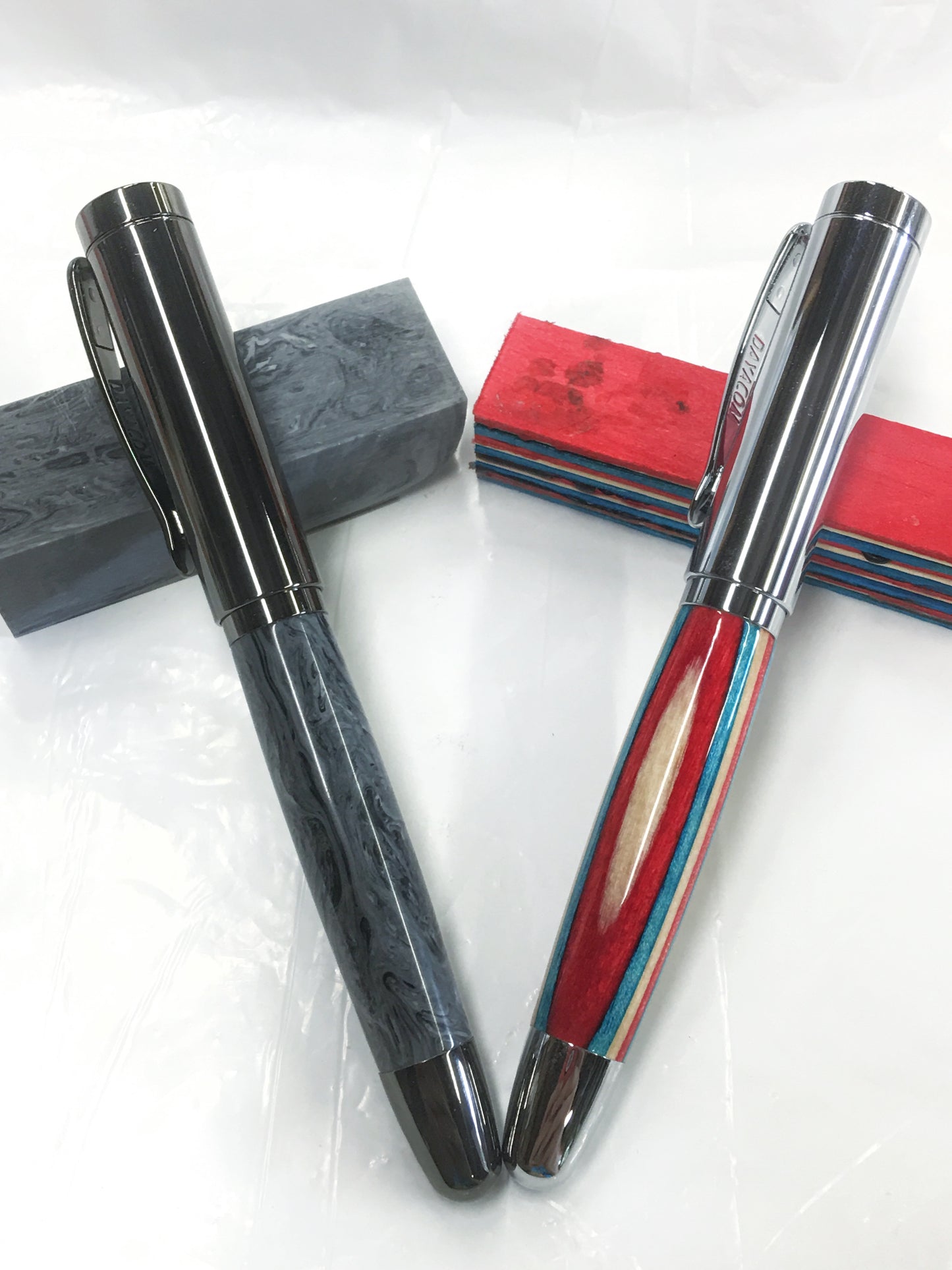 Dennis Rollerball / Chrome - Wood / Red,White and blue colored craft sticks